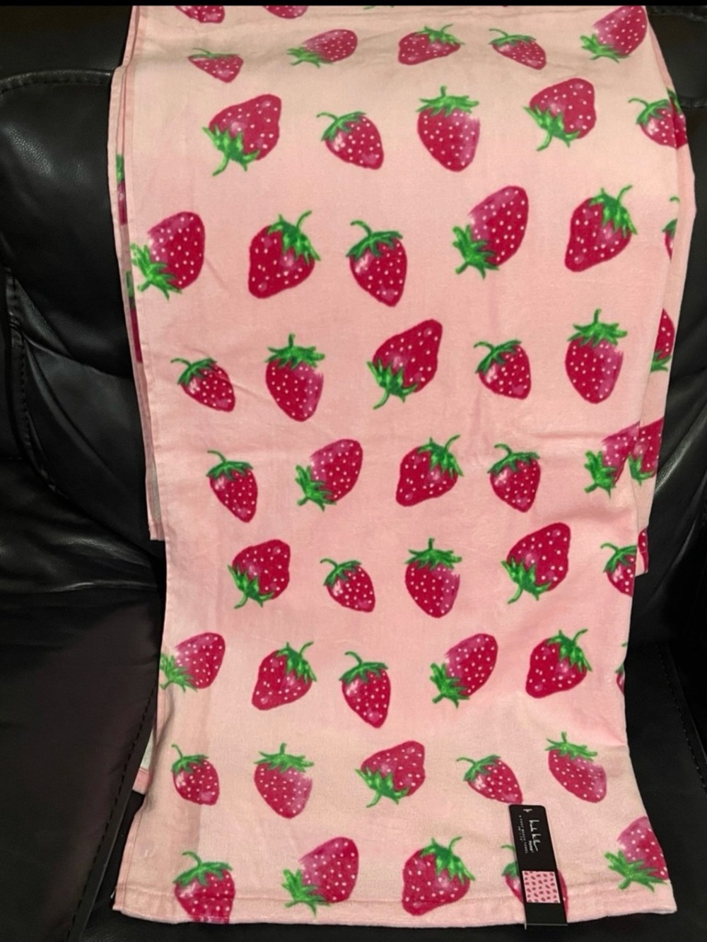 Nicole Miller Strawberries Beach Towel - Pink Beach Towel Strawberries